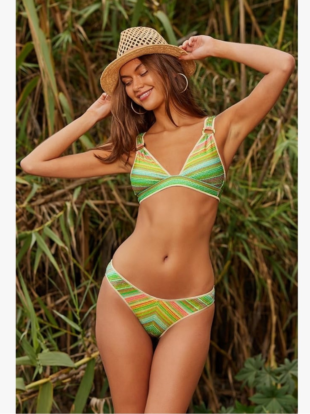 BECCA Women's Rainbow Sunset Halter Bikini Top
